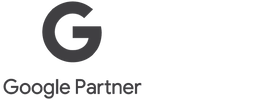 The google partner logo on a black background.