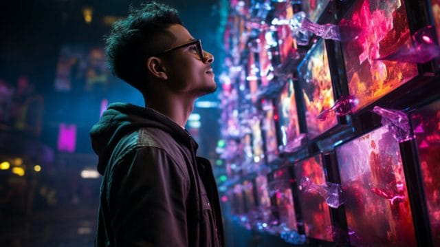 Harnessing the Power of Advertising Agencies in the Philippines | Lime Digital Asia A man looking at a wall of colorful screens.