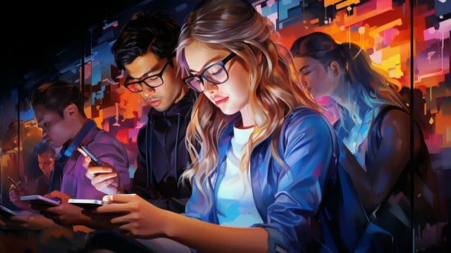 Elevating Your Brand with the Premier Social Media Marketing Agency in the Philippines | Lime Digital Asia A group of people looking at their cell phones.
