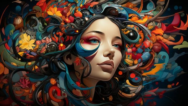 Elevating Your Brand with Advertising Agencies | Lime Digital Asia A woman with colorful hair and flowers on her head.