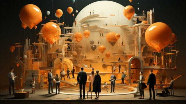 Marketing Firm in the Philippines: Providing a Strategic Edge to Brands and Businesses | Lime Digital Asia A group of people standing in front of a building with orange balloons.