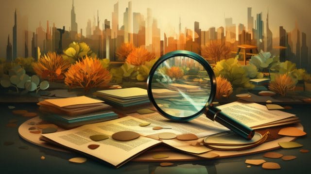 Marketing Firm in the Philippines: Providing a Strategic Edge to Brands and Businesses | Lime Digital Asia A magnifying glass and books on a city background.