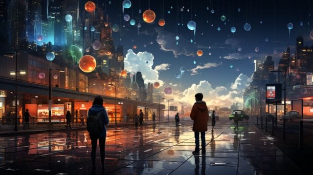 The Benefits of Social Media Marketing for Small Businesses | Lime Digital Asia Two people standing on a city street at night.