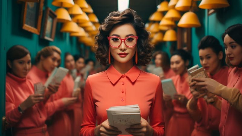 The Benefits of Email Marketing: How to Build a Strong Email List with the Top Ad Agencies in the Philippines | Lime Digital Asia A woman in a pink dress is holding a book in front of a group of people.