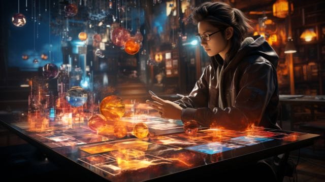 The Future of Digital Marketing in the Philippines: A Deep Dive by Lime Digital Asia | Lime Digital Asia A man is sitting at a table with a lot of lights around him.