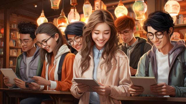 Unlocking Business Growth With Social Media Marketing In The Philippines | Lime Digital Asia A group of people using tablets in a library.