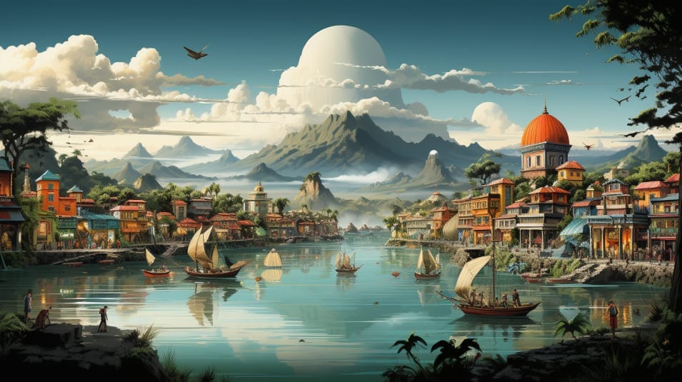 Why Digital Marketing is Essential for Businesses in the Philippines | Lime Digital Asia A painting of a city with boats on a river.
