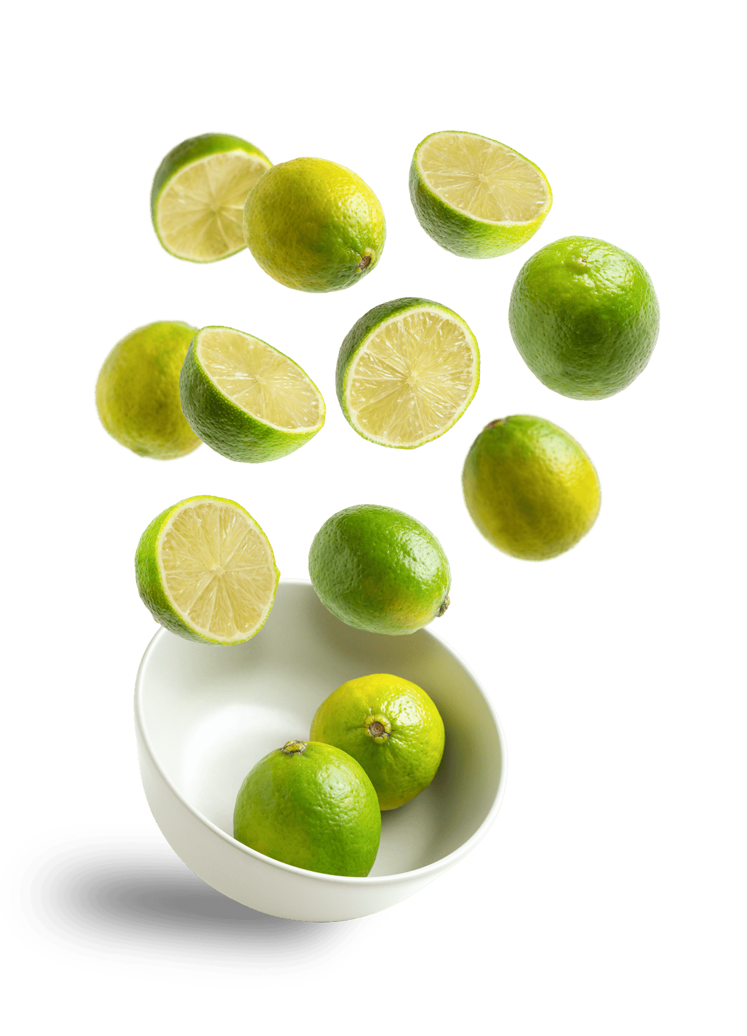 Limes falling out of a digital marketing agency bowl.